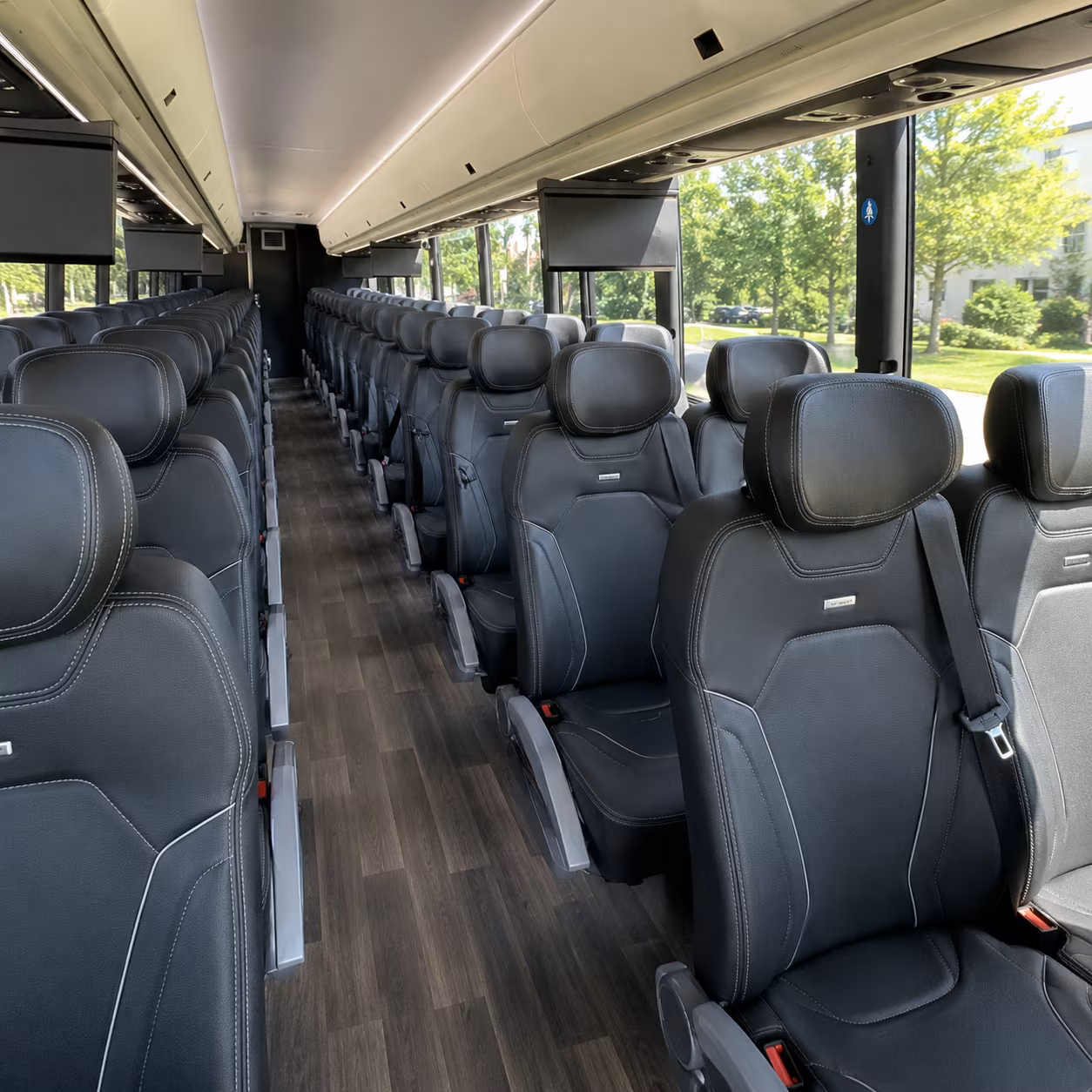 royal oak charter bus rental interior