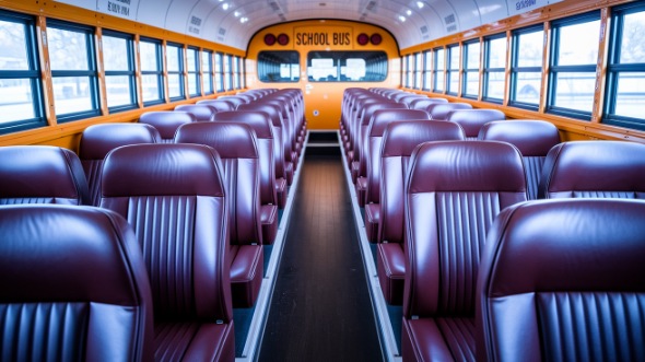 school bus rental interior shelby